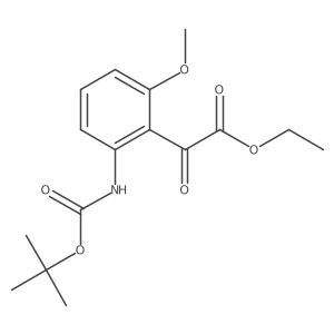 Ethyl 2-(2-(tert-butoxycarbonylamino)-6-methoxyphenyl)-2-oxoacetate结构式
