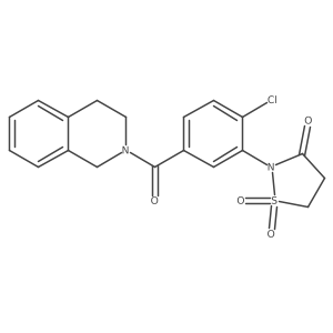 2-(2-Chloro-5-(1,2,3,4-tetrahydroisoquinoline-2-carbonyl)phenyl)isothiazolidin-3-one 1,1-dioxide结构式