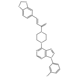 (Z)-3-(benzo[d][1,3]dioxol-5-yl)-1-(4-(3-(3-fluorophenyl)-3H-[1,2,3]triazolo[4,5-d]pyrimidin-7-yl)piperazin-1-yl)prop-2-en-1-one结构式
