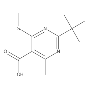 2-tert-butyl-4-methyl-6-methylsulfanyl-pyrimidine-5-carboxylic acid结构式
