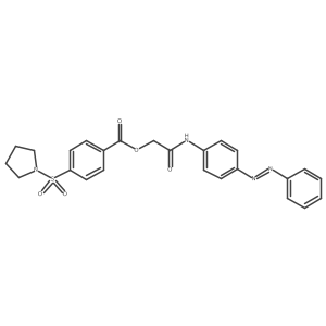 Benzoic acid, 4-(1-pyrrolidinylsulfonyl)-, 2-oxo-2-[[4-(2-phenyldiazenyl)phenyl]amino]ethyl ester Structure