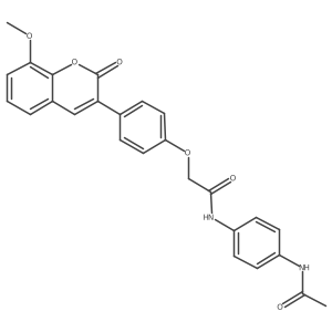 N-[4-(acetylamino)phenyl]-2-[4-(8-methoxy-2-oxo-2H-chromen-3-yl)phenoxy]acetamide结构式
