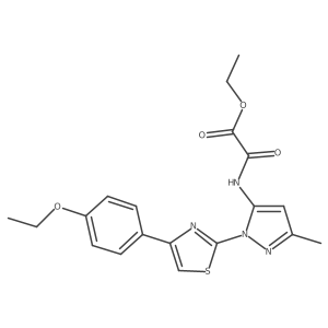 ethyl 2-((1-(4-(4-ethoxyphenyl)thiazol-2-yl)-3-methyl-1H-pyrazol-5-yl)amino)-2-oxoacetate结构式