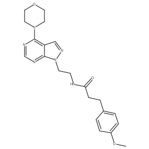 3-(4-methoxyphenyl)-N-(2-(4-morpholino-1H-pyrazolo[3,4-d]pyrimidin-1-yl)ethyl)propanamide结构式