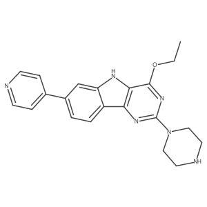 4-ethoxy-2-(piperazin-1-yl)-7-(pyridin-4-yl)-5H-pyrimido[5,4-b]indole Structure
