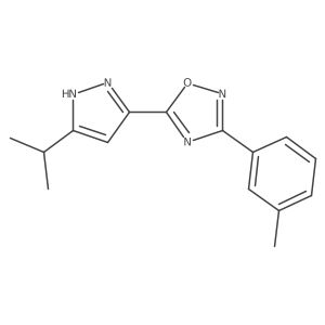 5-(3-isopropyl-1H-pyrazol-5-yl)-3-(m-tolyl)-1,2,4-oxadiazole结构式