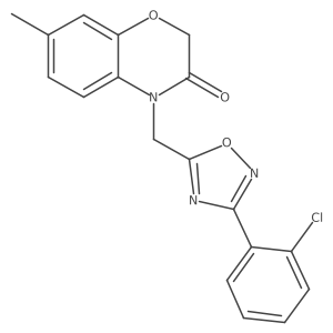 4-((3-(2-chlorophenyl)-1,2,4-oxadiazol-5-yl)methyl)-7-methyl-2H-benzo[b][1,4]oxazin-3(4H)-one Structure