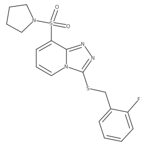 3-((2-Fluorobenzyl)thio)-8-(pyrrolidin-1-ylsulfonyl)-[1,2,4]triazolo[4,3-a]pyridine结构式
