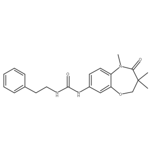 CN1C(=O)C(C)(C)COc2cc(NC(=O)NCCc3ccccc3)ccc21结构式