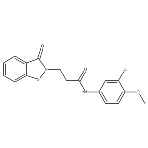 N-(3-chloro-4-methoxyphenyl)-3-(3-oxo-1,2-benzothiazol-2(3H)-yl)propanamide Structure