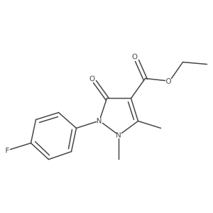 Ethyl 2-(4-fluorophenyl)-1,5-dimethyl-3-oxo-2,3-dihydro-1H-pyrazole-4-carboxylate结构式