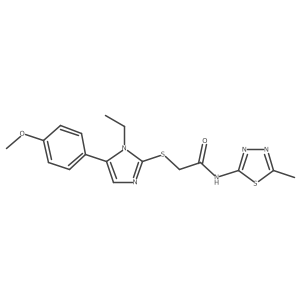 2-((1-ethyl-5-(4-methoxyphenyl)-1H-imidazol-2-yl)thio)-N-(5-methyl-1,3,4-thiadiazol-2-yl)acetamide Structure