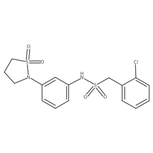 1-(2-chlorophenyl)-N-(3-(1,1-dioxidoisothiazolidin-2-yl)phenyl)methanesulfonamide结构式