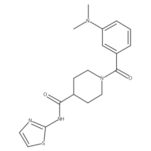 1-(3-(dimethylamino)benzoyl)-N-(thiazol-2-yl)piperidine-4-carboxamide结构式