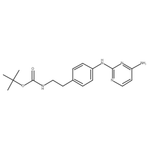 Tert-butyl (2-{4-[(4-aminopyrimidin-2-yl)amino]phenyl}ethyl)carbamate Structure