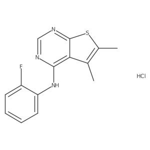 N-(2-fluorophenyl)-5,6-dimethylthieno[2,3-d]pyrimidin-4-amine hydrochloride Structure