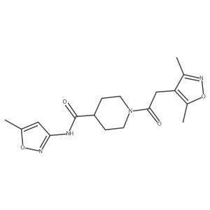 1-(2-(3,5-dimethylisoxazol-4-yl)acetyl)-N-(5-methylisoxazol-3-yl)piperidine-4-carboxamide Structure