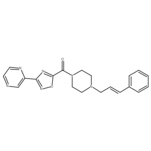 (E)-(4-cinnamylpiperazin-1-yl)(3-(pyrazin-2-yl)-1,2,4-oxadiazol-5-yl)methanone Structure