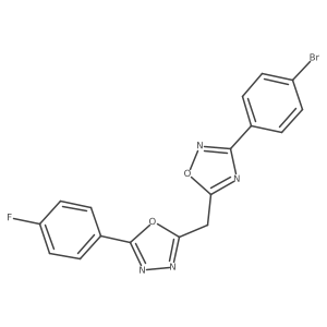 3-(4-Bromophenyl)-5-{[5-(4-fluorophenyl)-1,3,4-oxadiazol-2-yl]methyl}-1,2,4-oxadiazole结构式