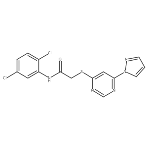 2-((6-(1H-pyrazol-1-yl)pyrimidin-4-yl)thio)-N-(2,5-dichlorophenyl)acetamide结构式