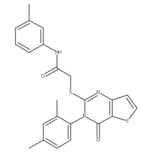 2-{[3-(2,4-dimethylphenyl)-4-oxo-3,4-dihydrothieno[3,2-d]pyrimidin-2-yl]sulfanyl}-N-(3-methylphenyl)acetamide结构式