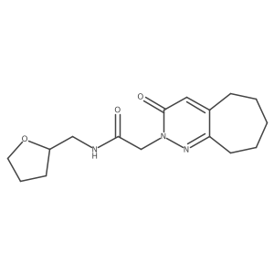 2-(3-oxo-3,5,6,7,8,9-hexahydro-2H-cyclohepta[c]pyridazin-2-yl)-N-(tetrahydrofuran-2-ylmethyl)acetamide结构式