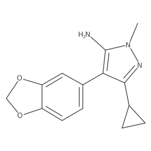 4-(2H-1,3-benzodioxol-5-yl)-5-cyclopropyl-2-methyl-2,3-dihydro-1H-pyrazol-3-imine Structure