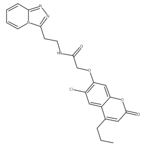 2-[(6-chloro-2-oxo-4-propyl-2H-chromen-7-yl)oxy]-N-[2-([1,2,4]triazolo[4,3-a]pyridin-3-yl)ethyl]acetamide结构式