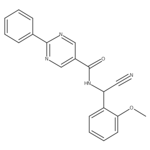 N-[Cyano-(2-methoxyphenyl)methyl]-2-phenylpyrimidine-5-carboxamide结构式
