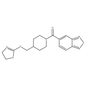 Benzo[c][1,2,5]thiadiazol-5-yl(4-(((4,5-dihydrothiazol-2-yl)thio)methyl)piperidin-1-yl)methanone结构式
