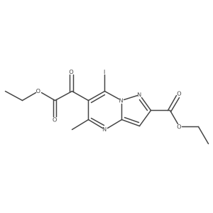 Ethyl 6-(2-ethoxy-2-oxoacetyl)-7-iodo-5-methylpyrazolo[1,5-a]pyrimidine-2-carboxylate Structure