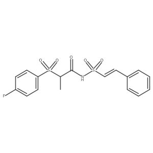2-(4-Fluorophenyl)sulfonyl-N-[(E)-2-phenylethenyl]sulfonylpropanamide结构式