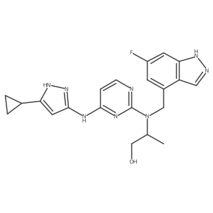 1-Propanol, 2-[[4-[(5-cyclopropyl-1H-pyrazol-3-yl)aMino]-2-pyriMidinyl][(6-fluoro-1H-indazol-4-yl)Methyl]aMino]-结构式