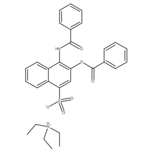 Triethylazanium 4-benzamido-3-(benzoyloxy)naphthalene-1-sulfonate结构式