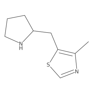 4-Methyl-5-[(pyrrolidin-2-yl)methyl]-1,3-thiazole结构式