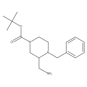 Tert-butyl 3-(aminomethyl)-4-benzylpiperazine-1-carboxylate Structure