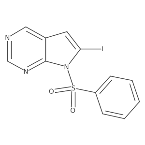 6-Iodo-7-(phenylsulfonyl)-7H-pyrrolo[2,3-d]pyrimidine结构式