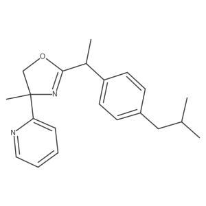 rel-(R)-2-((R)-1-(4-Isobutylphenyl)ethyl)-4-methyl-4-(pyridin-2-yl)-4,5-dihydrooxazole结构式