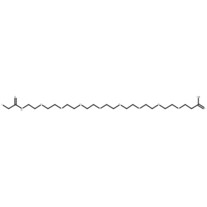 Iodoacetamido-PEG8-acid Structure