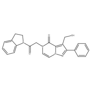 5-[2-(2,3-Dihydro-1H-indol-1-YL)-2-oxoethyl]-3-(hydroxymethyl)-2-phenyl-4H,5H-pyrazolo[1,5-A]pyrazin-4-one结构式