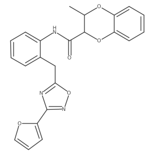 N-(2-((3-(furan-2-yl)-1,2,4-oxadiazol-5-yl)methyl)phenyl)-3-methyl-2,3-dihydrobenzo[b][1,4]dioxine-2-carboxamide Structure