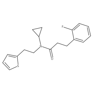 N-cyclopropyl-3-(2-fluorophenyl)-N-(2-(thiophen-2-yl)ethyl)propanamide结构式