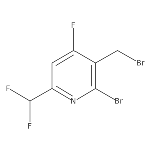 2-Bromo-3-(bromomethyl)-6-(difluoromethyl)-4-fluoropyridine结构式
