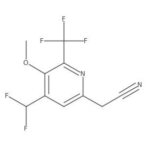 2-(4-(Difluoromethyl)-5-methoxy-6-(trifluoromethyl)pyridin-2-yl)acetonitrile Structure