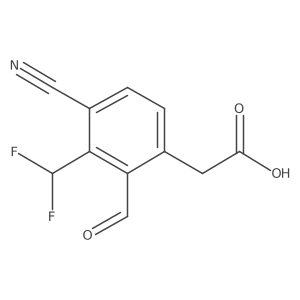 4-Cyano-3-difluoromethyl-2-formylphenylacetic acid Structure