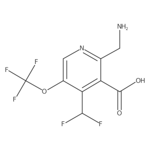 2-(Aminomethyl)-4-(difluoromethyl)-5-(trifluoromethoxy)pyridine-3-carboxylic acid Structure