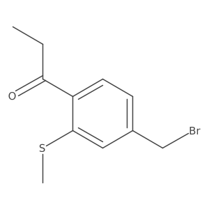 1-(4-(Bromomethyl)-2-(methylthio)phenyl)propan-1-one结构式