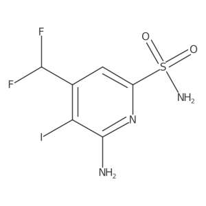 6-Amino-4-(difluoromethyl)-5-iodopyridine-2-sulfonamide结构式