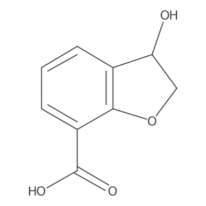 3-Hydroxy-2,3-dihydrobenzofuran-7-carboxylic acid结构式