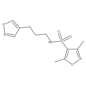 N-(3-(isoxazol-4-yl)propyl)-3,5-dimethylisoxazole-4-sulfonamide结构式